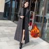 Women's Plaid Woolen Coat: Thickened Long Over-the-Knee Trench for 2025 Autumn/Winter