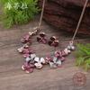 New Enamel Flower Earrings Necklace Set, Women's Fashion High-end Flower Necklace