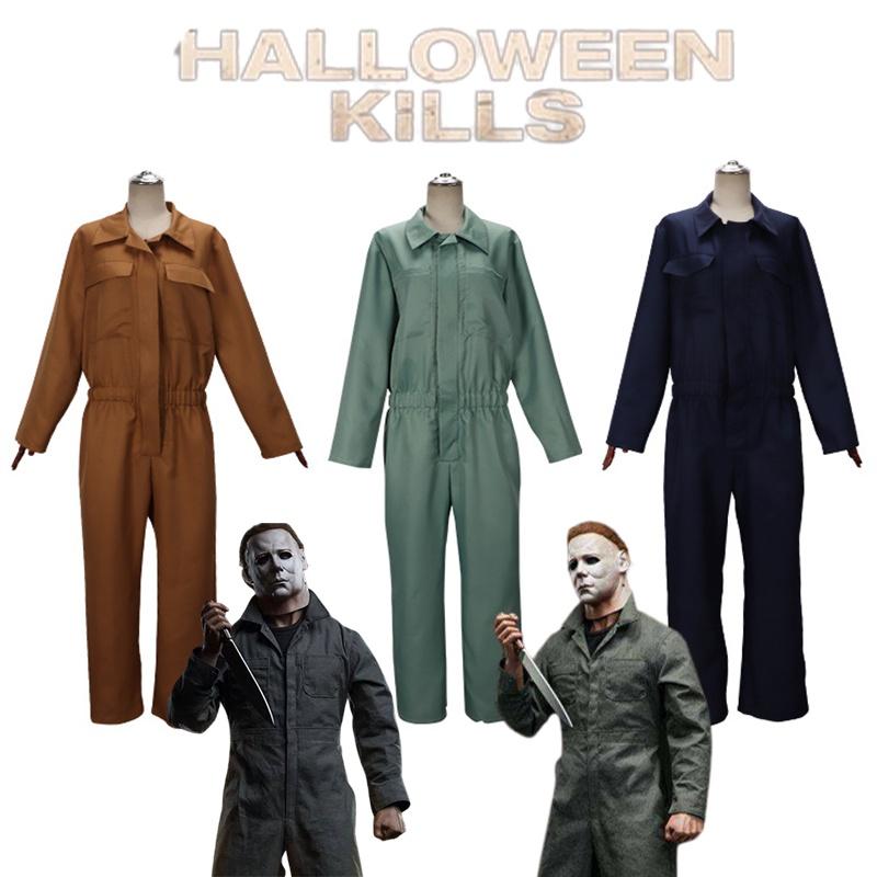 Хэллоуин убивает Костюм для косплея Майкла Майерса Комбинезон для взрослых Высококачественный полиэстер