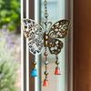 Vintage Butterfly Hanging Ornament Weather-proof Indoor Outdoor Garden Patio Metal Butterfly Hanging Wind Chime Bell Decoration Pendant