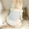 Breathable Pet Lace Skirt Thin Cat Checkered Clothes Casual Style Pet Dog Vest  Summer Season