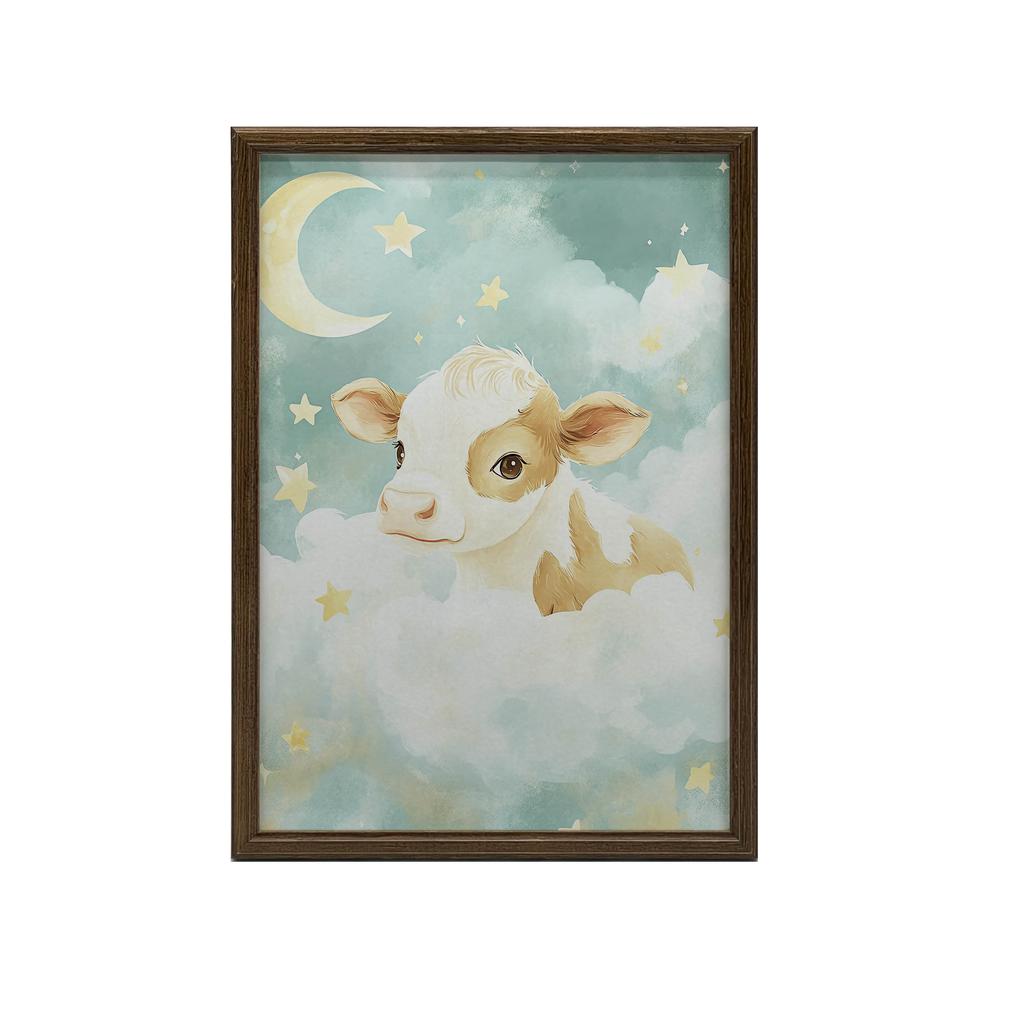 Plakat Krowa W Chmurkach Plakat Krowa W Chmurkach, 30X40 Cm, Bez Ramy, Płótno Premium Na Blejtramie