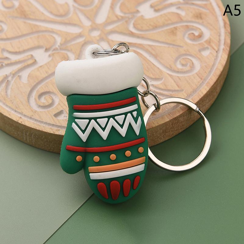 Christmas Series Santa Claus Christmas Tree Key Chains For Backpacks Pendant Cute Elk Doll Key Ring For Kids Friends Gift