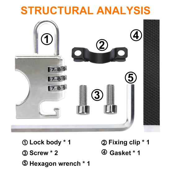 Удобный кодовый замок для велосипеда без висячих предметов из металла ржавчины
