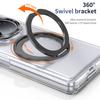 KEYSION Вращающийся на 360° магнитный чехол-подставка с кольцом для HONOR Magic V3, прозрачный жесткий чехол для ПК-телефона со стеклянным защитным экраном