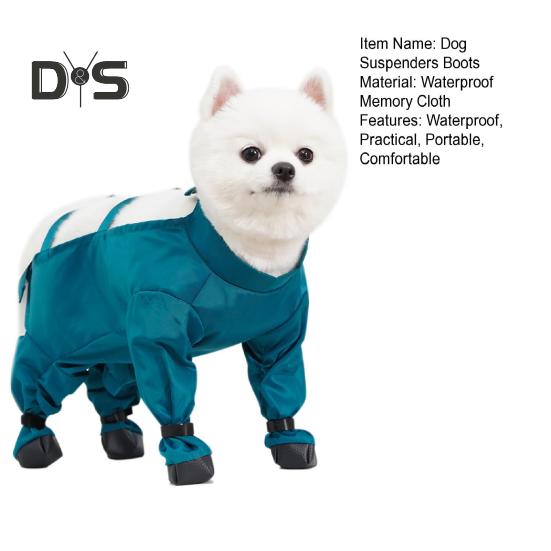 Водонепроницаемые сапоги для собак, сапоги с подвязками для домашних животных, защита для живота и лап для маленьких и средних щенков, штаны для защиты от дождя и снега, леггинсы для собак для прогулок на свежем воздухе