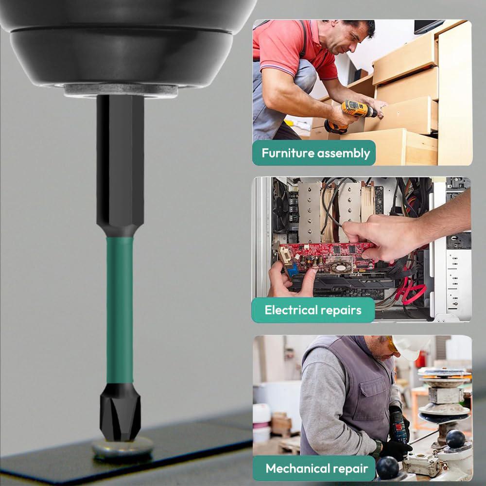 11Pcs/Set Magnetic Hex Shank Electric Drill Bits S2 Alloy Steel Phillips Pozidriv Torx Bits with Ratchet Wrench