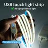 Светодиодная лента COB с сенсорным диммером, гибкая диодная лента 5 В, USB, линейная лампа для внутреннего освещения, комната, DIY, подсветка зеркала для телевизора, настенный декор