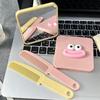 Портативное зеркало для макияжа в форме сосиски с расческой, мультяшная квадратная ручка, косметическое зеркало для девушки, косметические инструменты, туалетное зеркало