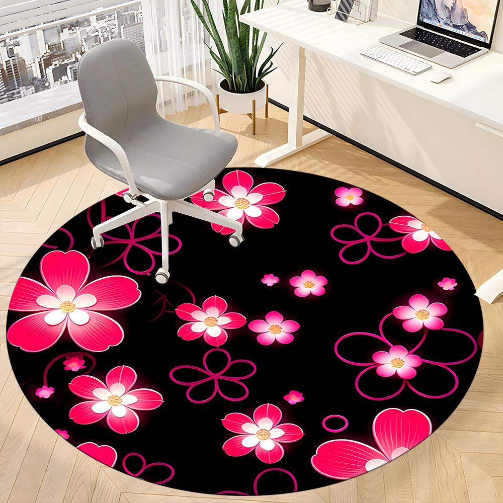 1PC Floral Pattern Chair Carpet for Office, Indoor Non-Slip Washable  Carpet, Soft Comfortable Mat For Office Room yy250930137