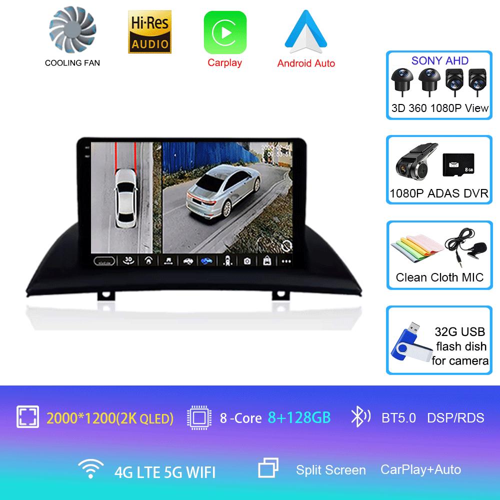 Для BMW X3 E83 2004 2005 2007-2012 9 дюймов Android 14 2din Радио DVD Автомобильный мультимедийный видеоплеер Навигация GPS 2 din dvd