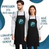 Tablier de cuisine - PLANETEE - Laurence Parfaite - Noir - Impression Bretonne - 90x60 cm