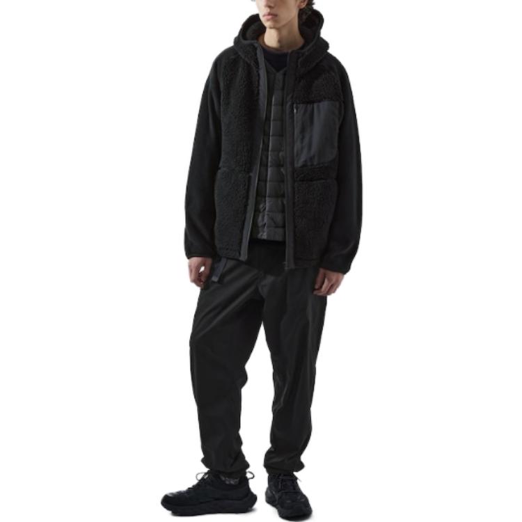 Uniqlo X White Mountaineering FW23 Флисовая толстовка на молнии Оверсайз Унисекс Черный 463350-09