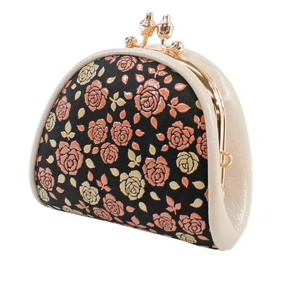 Indenya Портмоне Inden из оленьей кожи Kaguwa Rose Petite Черный x Белый Розовый лак 8414