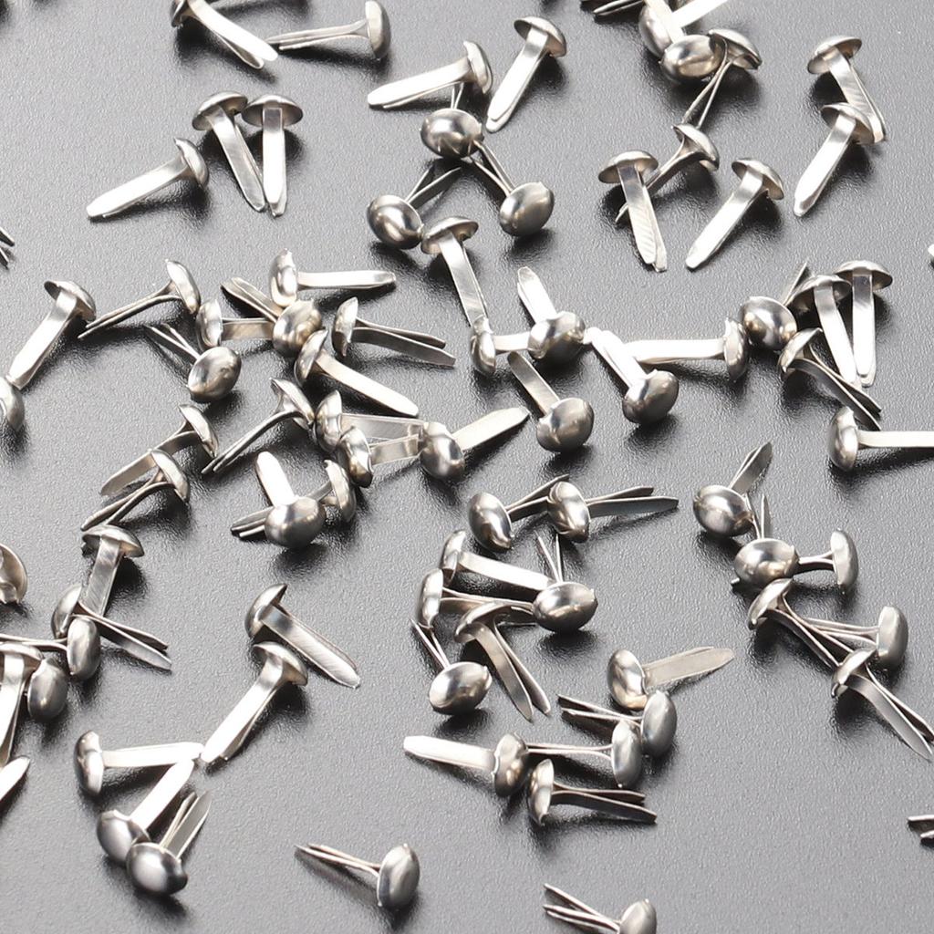 100Pcs Mini Brads Small Round Pastel Colors Metal Brad for Scrapbooking Crafting Photo Attachment Ribbon Fixing 5.5x11mm