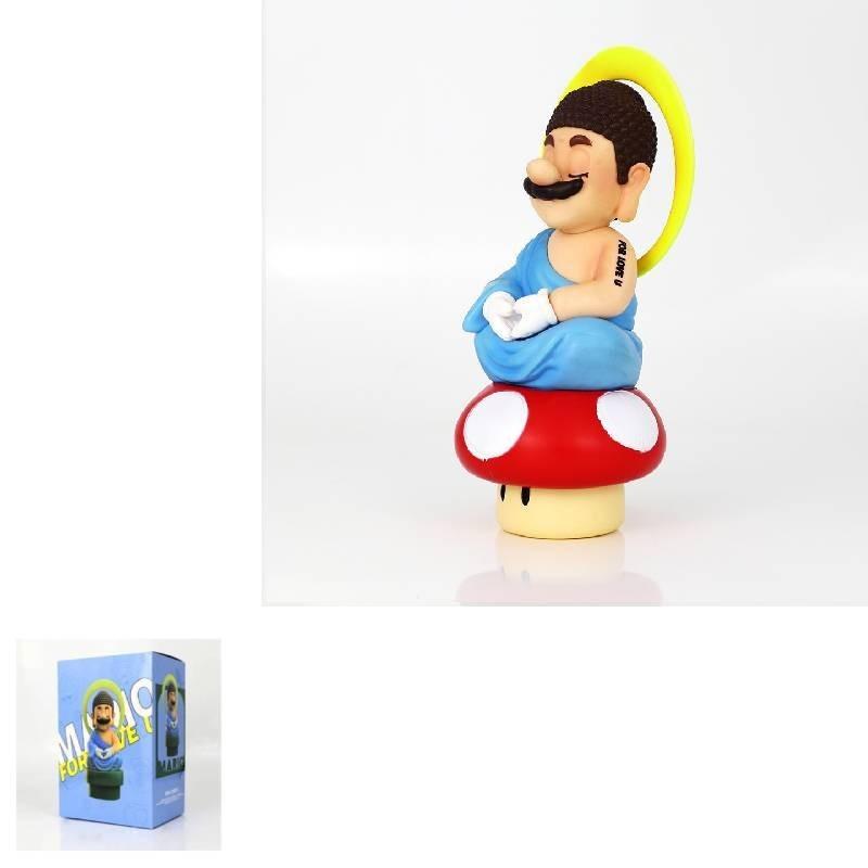 Cross-border Lucky Mario Handheld Ornaments Super Mario Anime Handheld Buddha Mario Desktop Ornaments Pvc Color Box