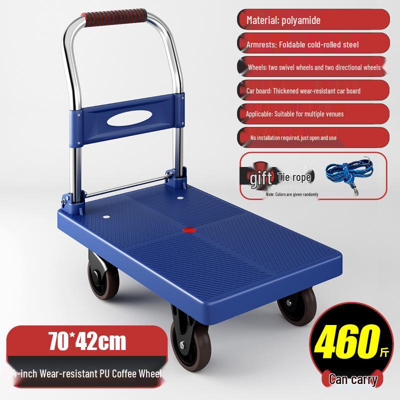 Foldable Lightweight Flatbed Hand Truck – Silent Multi-Functional Cart for Cargo