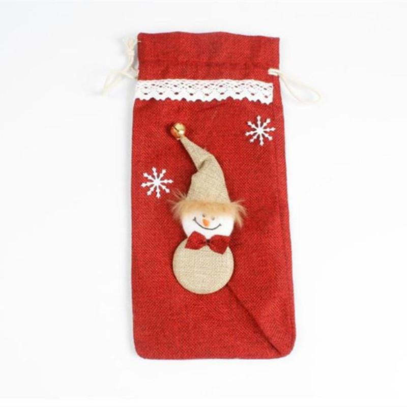 Рождественские украшения Дед Мороз Винные мешки Подарочные пакеты Наборы для бутылок шампанского