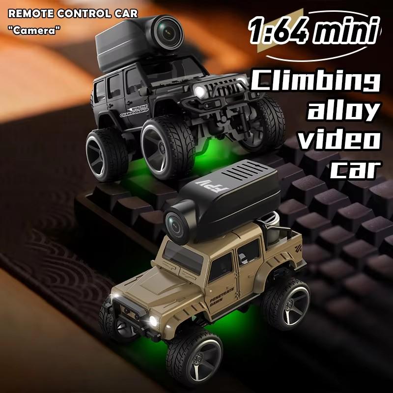 KF32 1:64 RC Mini Climbing Car With LED Light and HD Camera Radio Remote Control Cars Alloy Toy For Kids Christmas Holiday Gift