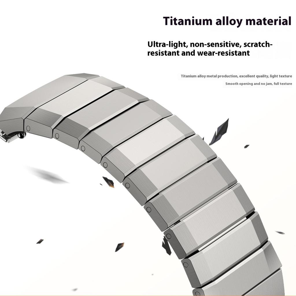 Для Huawei Watch GT5 Pro 46 мм ремешок для часов из титанового сплава с бамбуковым сегментным ремешком