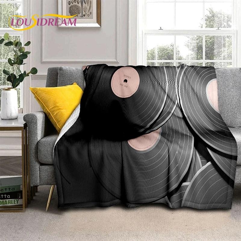 Виниловая пластинка музыка диджей экран лента мягкое фланелевое одеяло для кровати спальни дивана пикника, плед для укрытия на открытом воздухе отдых подарок