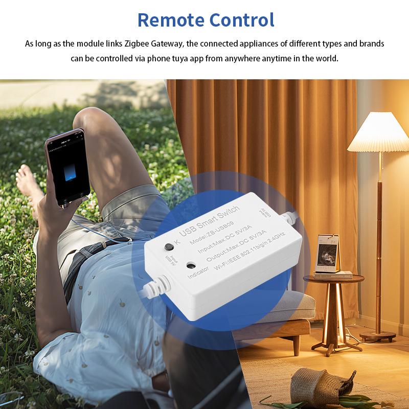 Tuya Smart Zigbee 3.0 USB 5V Switch with Alexa Voice Control & App Remote