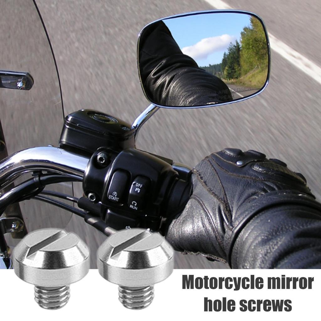 Mirror Hole Cover Cap, Aluminum Colored Mirror Hole Cover Cap, Aluminum Screws for Motorcycle
