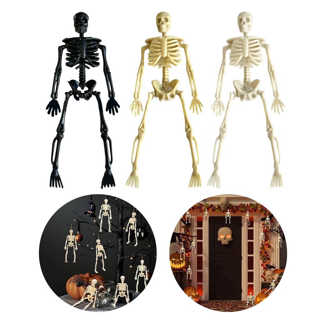 10Pcs Halloween Skeleton Figures Decors Movable Halloween Skeletons Figurine For Spooky Seasonal Home Ornaments