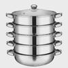 Stainless Steel Multi-Layer Soup Steamer Pot, 28cm/30cm/32cm, 3-Tier