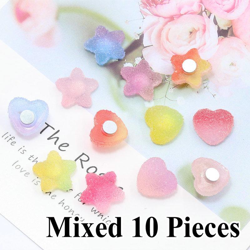 10 шт. магнит на холодильник в форме сердца и звезды, разноцветная доска для сообщений, магнитная наклейка на холодильник, аксессуары для украшения кухни