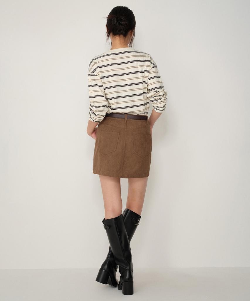 Musinsa Standard Woman Women'S Synthetic Suede Mini Skirt [Light Brown]