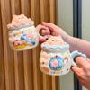 High-value Cute Piggy Mark Cup with Lid Ceramic Water Cup Birthday Gift Souvenir Couple Cup Gift Box