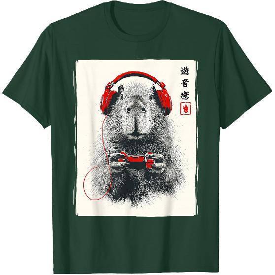 Japanese Capybara Gamer Video Games Graphic Funny Capybara T-Shirt