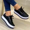 New Sports Shoes Women Vulcanized Shoes Outdoor Platform Casual Shoes Female Leather Fashion Sneakers Woman Wedge Flats