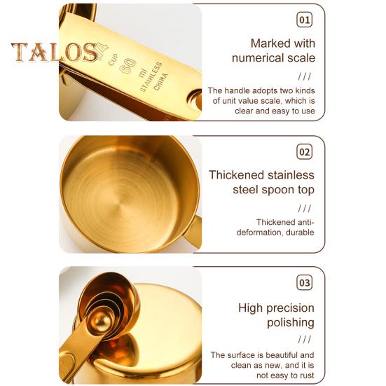 Набор мерных ложек из нержавеющей стали, двойные весы, эргономичная ручка, мерный стакан для точных измерений при выпечке, домашняя кухня, пекарня