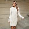 Autumn Winter New Women's Knitted Warm and Thickened Elegant Knitted Sweater Long Sleeve Dress