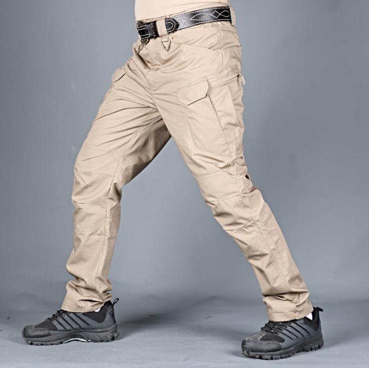 Mens Pocket Solid Color Outdoor Tactical Pants Fishing Hiking Sports Pants