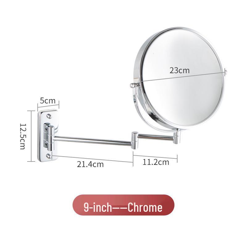 Wall-Mounted 360° Rotating Folding Makeup Mirror