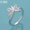925 Sterling Silver Butterfly AAA Zircon Ring Charm Wedding Jewelry