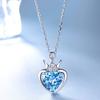Gica Gema Новые ювелирные изделия из стерлингового серебра S925 с синим сердцем, персонализированное классическое ожерелье с подвеской для женщин, изысканные ювелирные изделия высокого качества, подарок на День святого Валентина