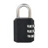 Combination Lock Waterproof 3 Digit Padlock Zinc Alloy Luggage Lock for Gym School HomeBlack