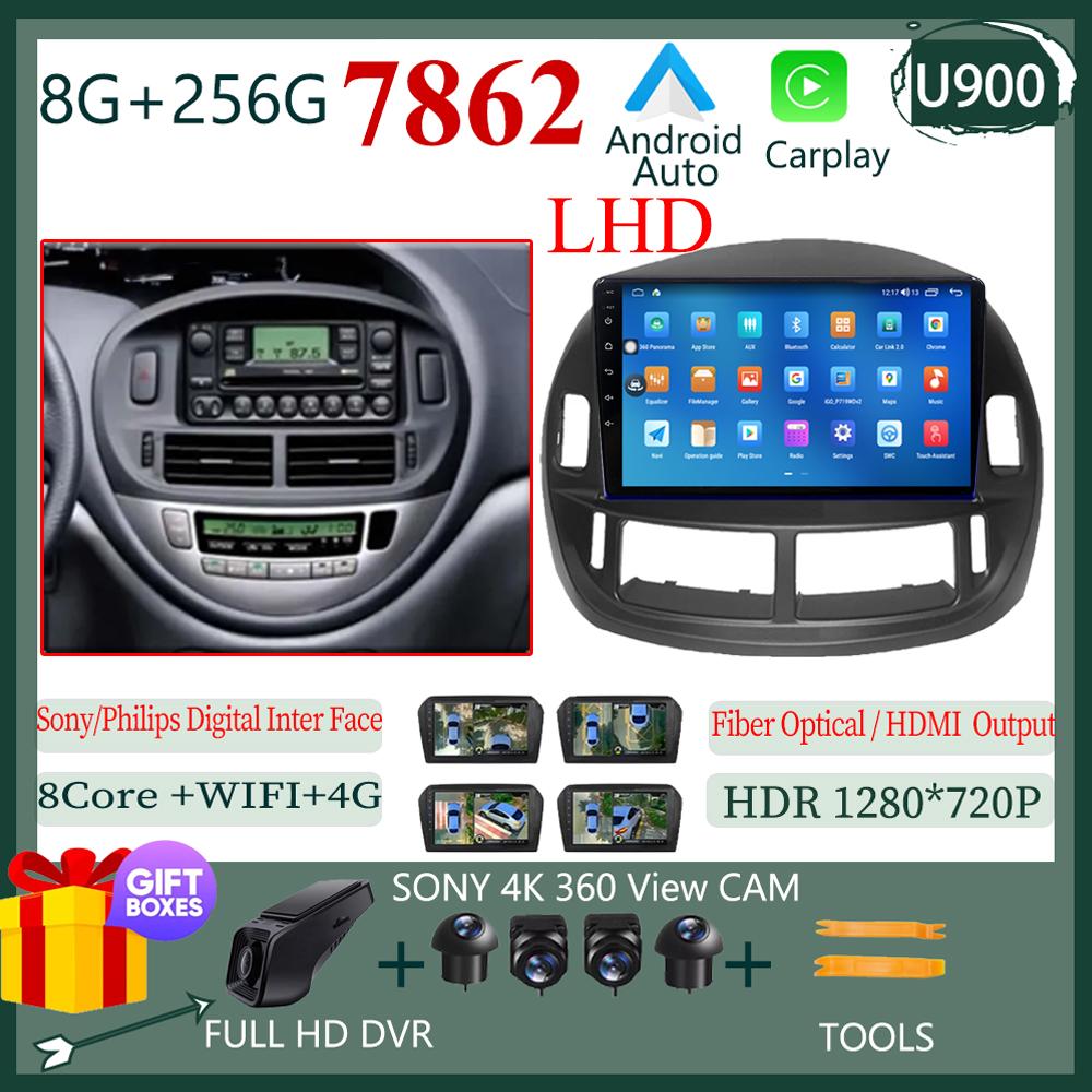 Сенсорный экран QLED автомобильный радиоприемник Android для Toyota Previa 2003 - 2008 LHD RHD авто стерео видеоплеер GPS Bluetooth WIFI DVD DSP BT