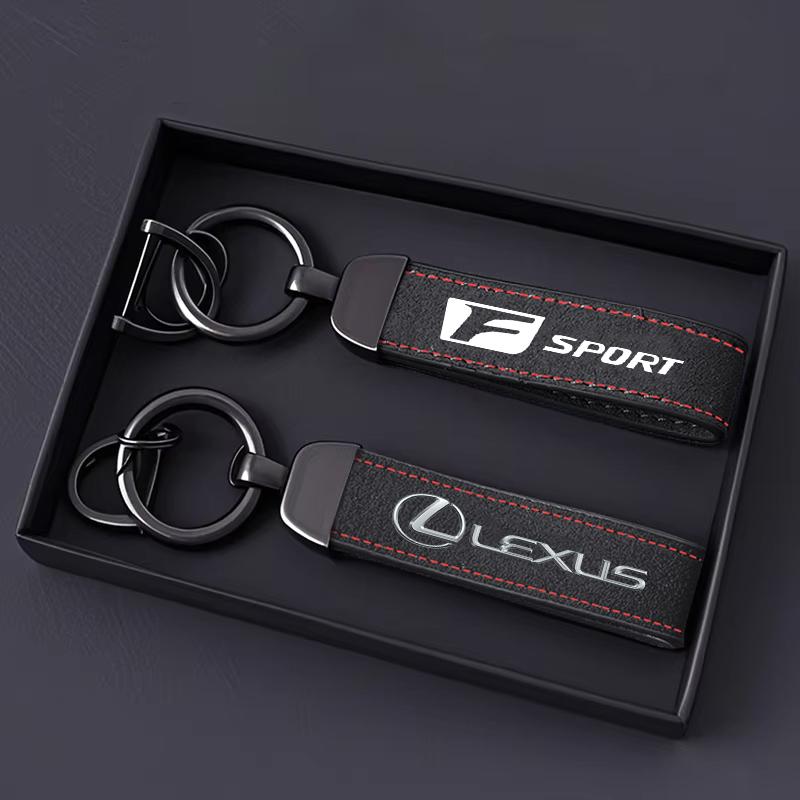 Car Suede Leather Keychain Alloy Keyring Pendant Accessories For Lexus F SPORT ES RX NX LS UX LM LX GX LC RZ IS CT GS RC HS LBX HE7