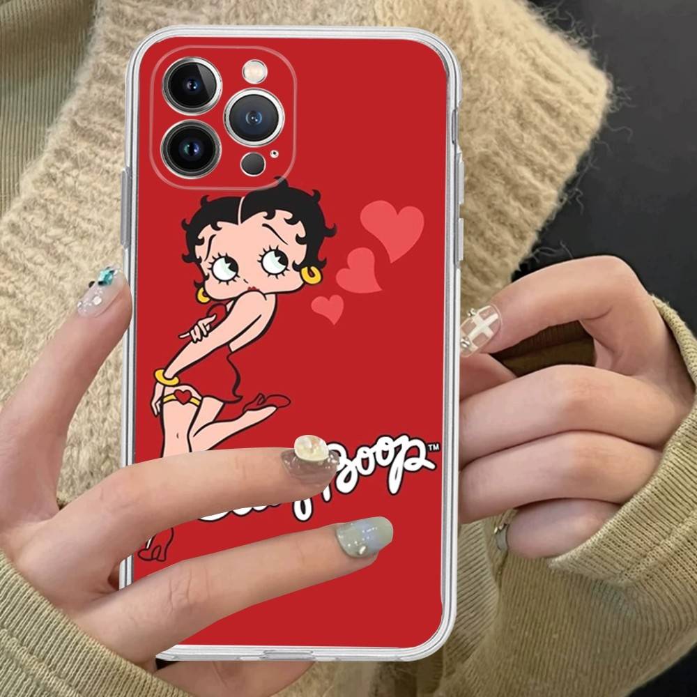 Анимация B-Бетти Буп Прозрачный ТПУ Чехол для Телефона Для IPhone 17 11 12 13 14 15 16 Pro Max 16 Plus Чехол