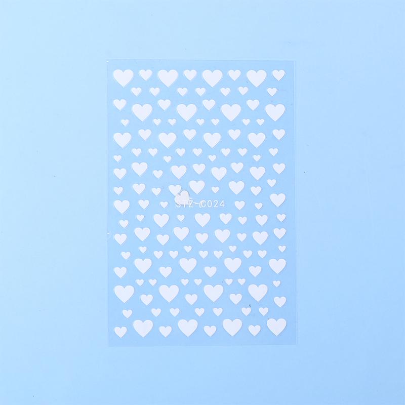 3D Black White Red Heart Villain Valentine'S Day Nail Art Stickers Nail Diy Colorful Nail Decals Nail Art Accessories