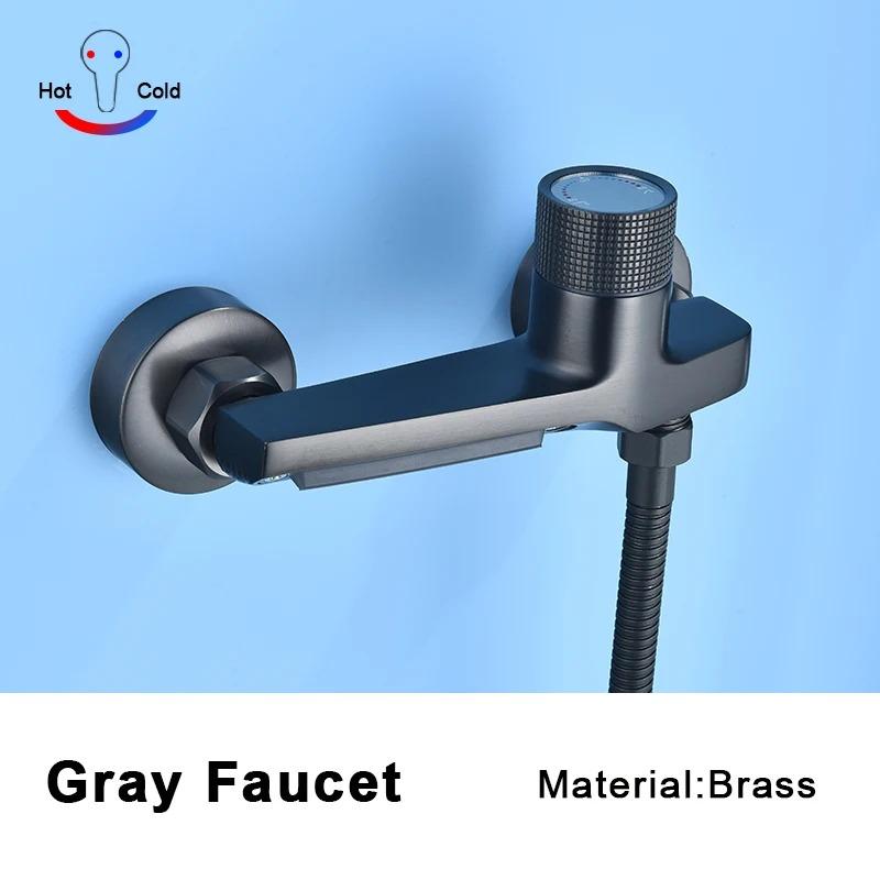 Набор смесителей для ванны «водопад», ручная душевая лейка, настенный латунный смеситель для ванны, смеситель для горячей и холодной воды