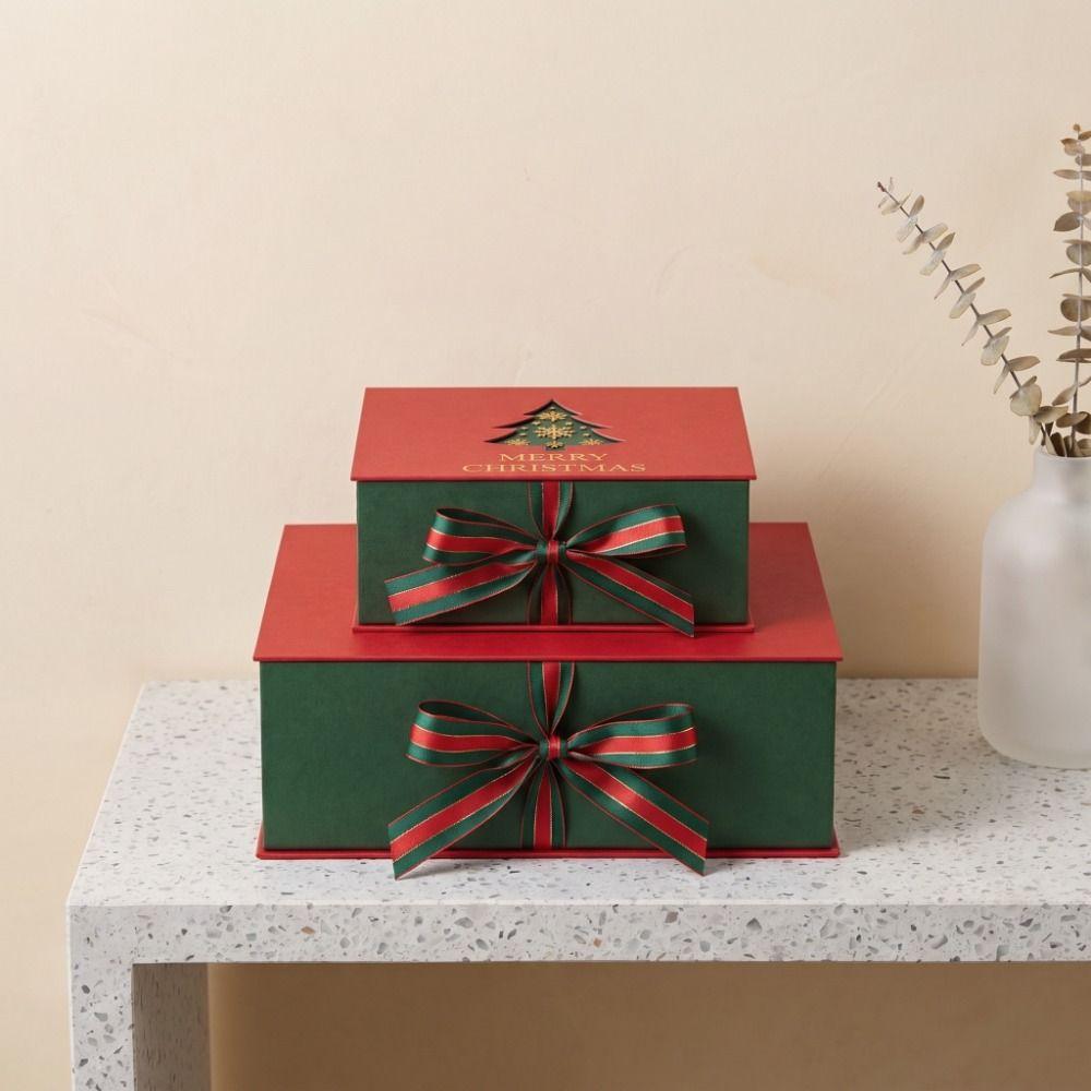Flip-Top Christmas Wrapping Box Xmas Tree Holiday Wrapping Box Christmas Gifts Box Holiday