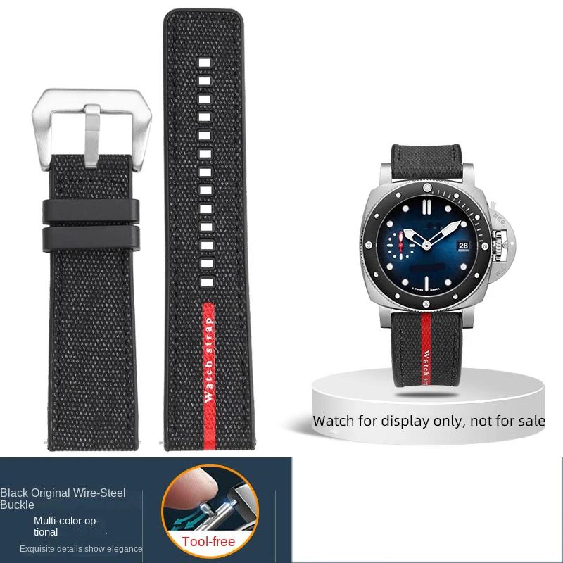 Для Panerai SUBMERSIBLE ремешок Luna Rossa PAM1466 PAM1391 PAM1565 Браслет Каучуковый ремешок 22 мм 26 мм Мужской 24 мм Ремешок для часов Водонепроницаемый