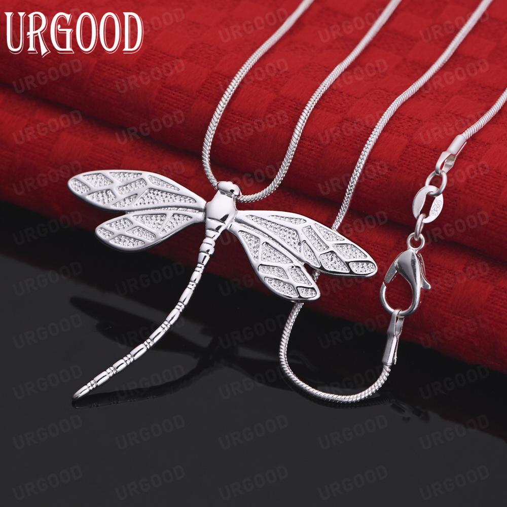 Ожерелье с подвеской в виде стрекозы из стерлингового серебра 925 пробы, модные свадебные украшения