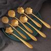 For Sugar Ice Cream Coffee Dessert Mixing Spoon Teaspoon Cutlery Set Flower Spoon Set Soup Spoon